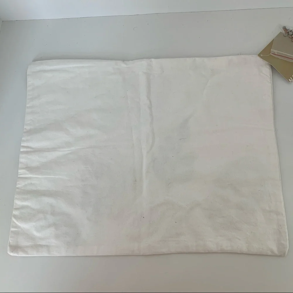 West Elm Sequin Beaded Leave Design White Pillow Cover